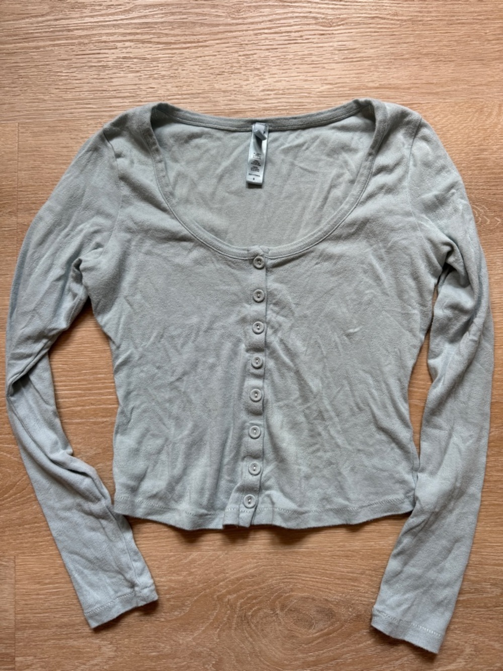 Skims Blue Pointelle Top